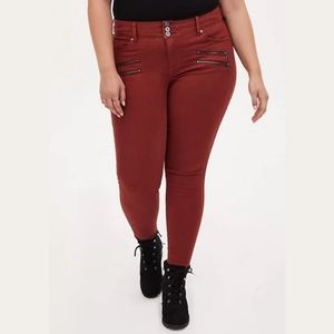 New Without Tags - Super Soft High-Rise Multi-Zip Skinny Jegging